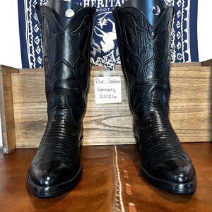 Rodney Ammons Black Lizard Cowboy Boots in men's size 11D